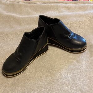 Black Wedge Ankle Boots
